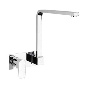 TAYA Wall Bath Mixer Set Hi Rise Swivel Spout Backplate