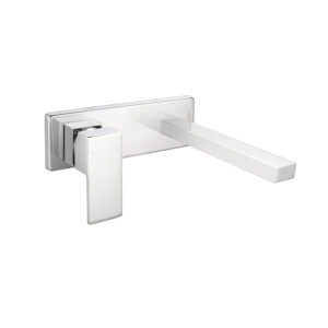 QAAD Wall Basin Mixer Tap Set Backplate 170mm Chrome
