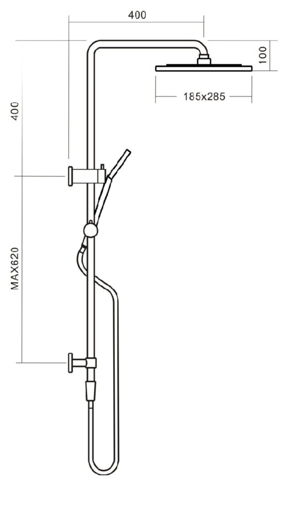 ALDER ECO Dual Elite Rain Shower Rectangular HS125 - Image 5